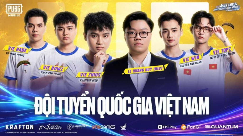 Tuyển PUBG Mobile Việt Nam săn vé dự Asian Games 2026 3 Đội hình tuyển Việt Nam