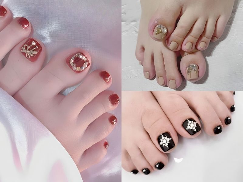 Tổng hợp các mẫu nail chân đính đá đẹp, xinh xắn, ưa chuộng nhất 2026