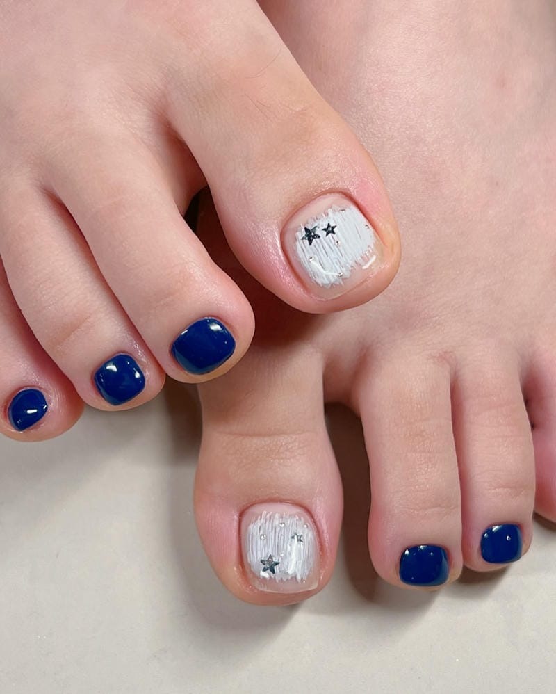 25+ Mẫu nail chân màu xanh sành điệu, mới lạ HOT nhất 8 Mẫu nail màu xanh cho móng chân ngắn cực xinh