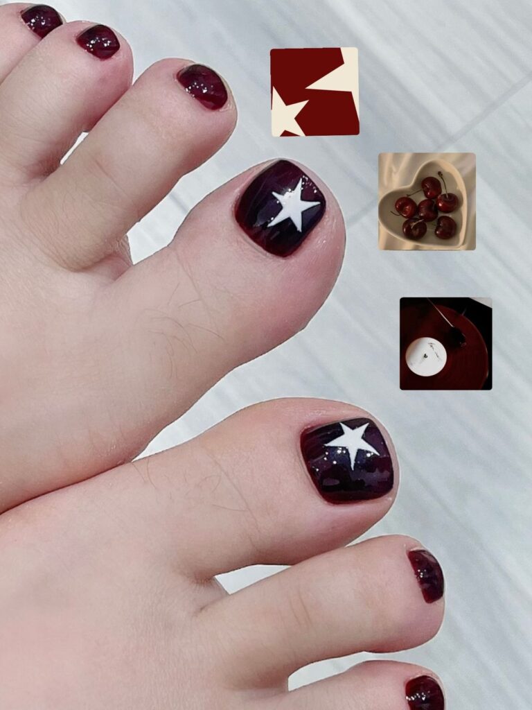 20+ mẫu nail chân màu đen đẹp sang chảnh, cuốn hút nhất hiện nay 22 Nail chân màu đen kết hợp đỏ