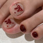 Nail chân màu đỏ