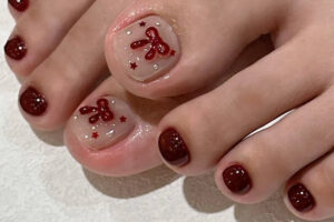 Nail chân màu đỏ