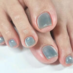 Nail chân màu xanh
