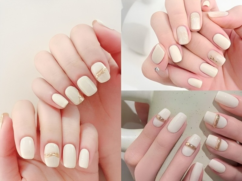 99+ Màu nail đẹp tôn da, được ưa chuộng nhất hiện nay 14 Nail màu trắng sữa tinh tế
